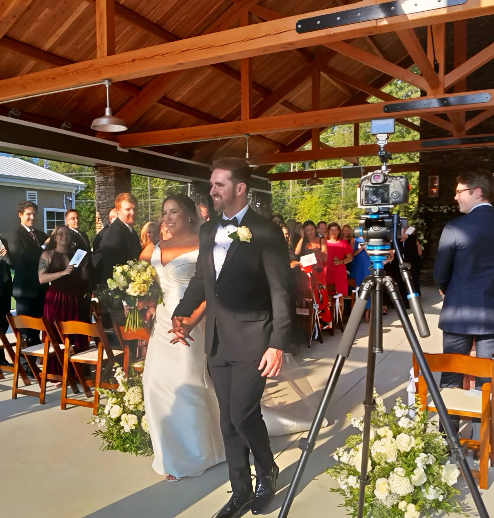 Wedding ceremony in the outdoor pavilion
